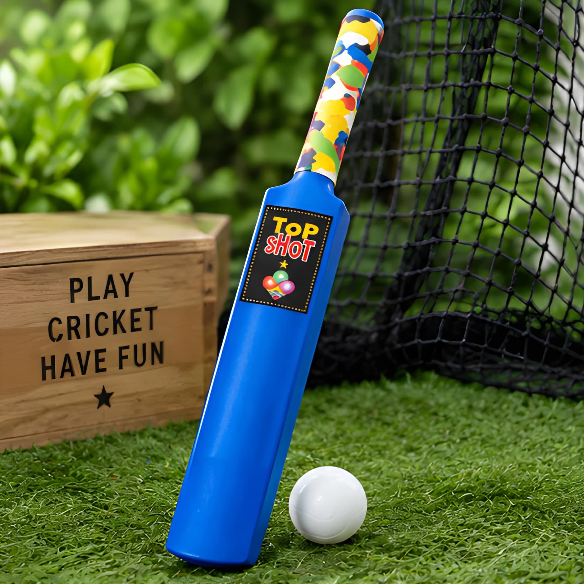 Plastic Cricket Bat with Ball – Colourful Cricket Bat for Kids