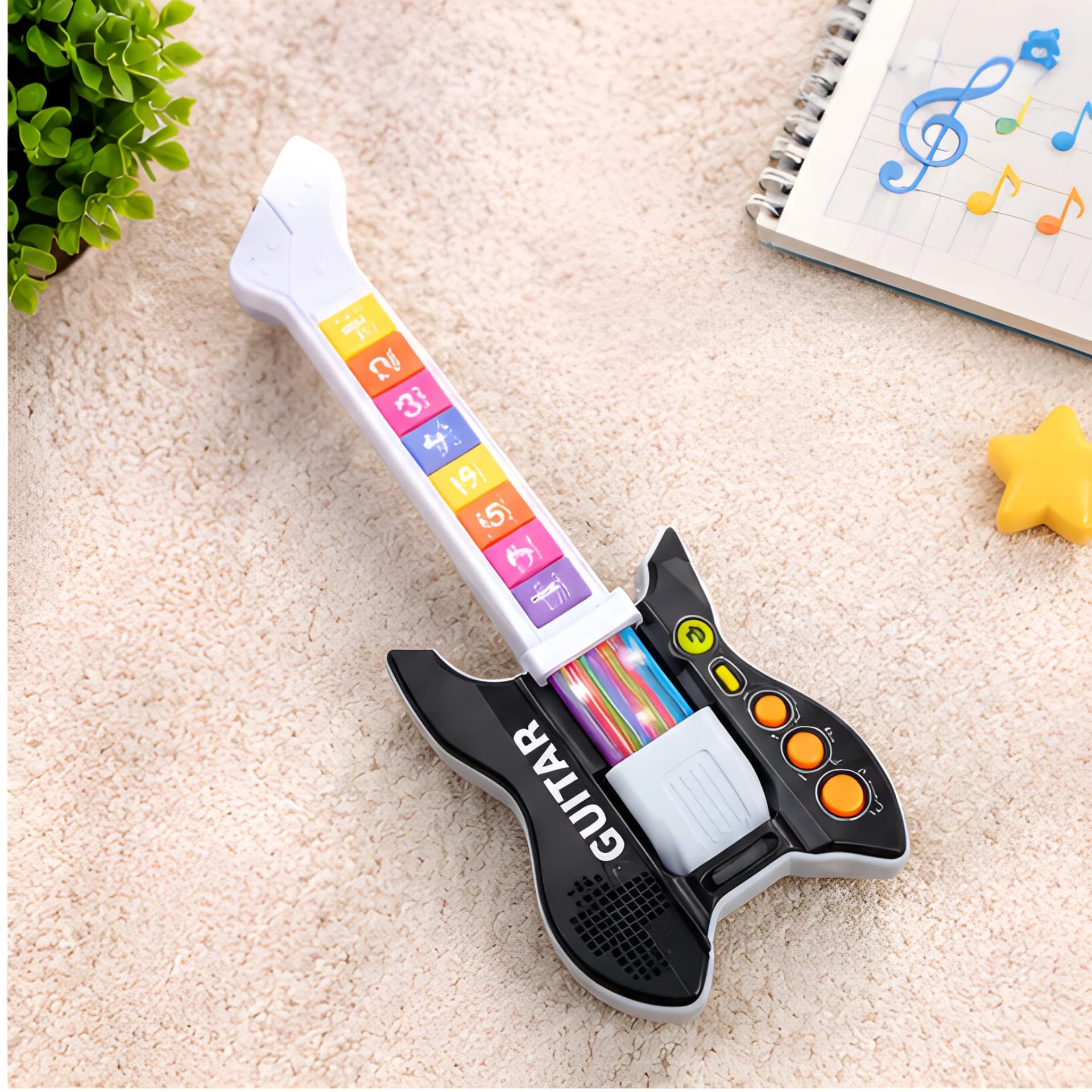 Kids Electric Guitar Toy – Number Keys, Music & Light Effects